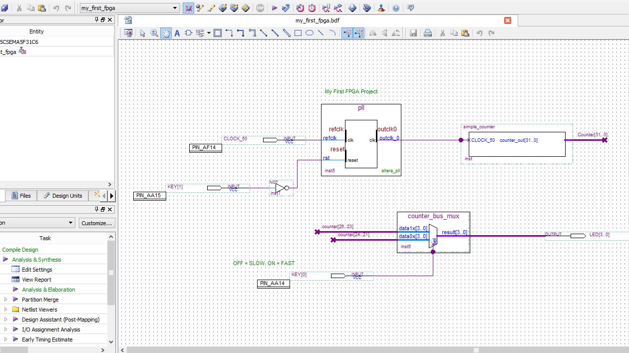 Screenshot of My First FPGA BDF